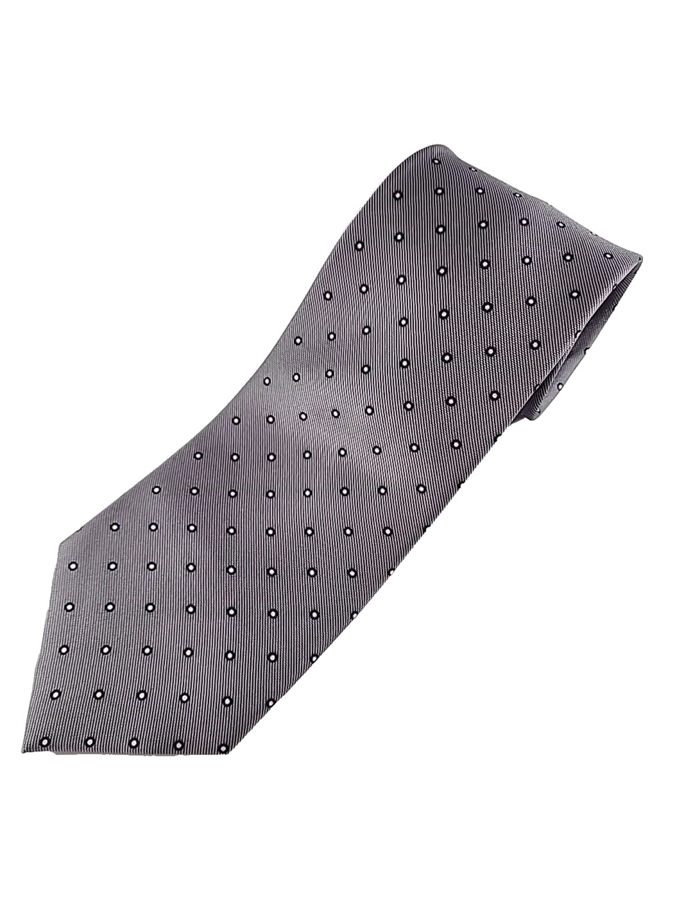 Chaps Gray with White Polka Dots Necktie - Like New